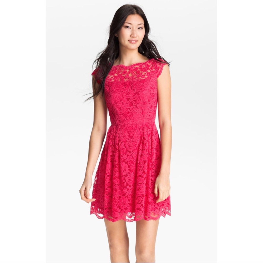 Cynthia Steffe Lace Fit & Flare Dress